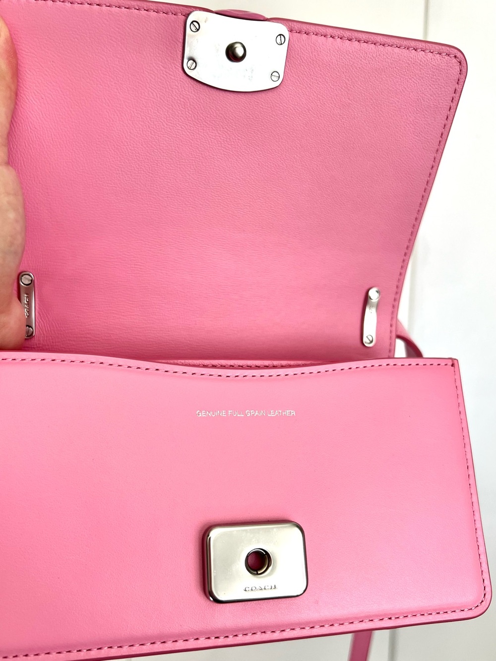 Coach Bandit Pink Glovetanned Leather Monochromatic Small Crossbody Bag CR521 - Picture 8 of 10
